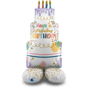 Balon Tortă Happy Birthday cu Aer, 122 cm