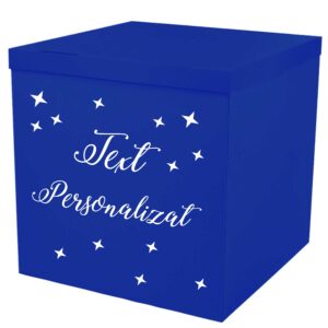 Cutie Albastră cu Text Personalizat